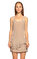 Just Cavalli Transparan Detaylı Fırfırlı Bej Rengi Elbise #2