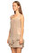 Just Cavalli Transparan Detaylı Fırfırlı Bej Rengi Elbise #4