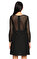 Siyah Desenli Tül Detaylı  Elbise #4