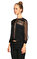 Alberta Ferretti Dantel İşlemeli İpek Siyah Bluz  #4
