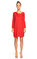 Paule Ka Yakası Fiyonk Detaylı Mini Kırmızı Elbise #1