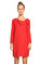 Paule Ka Yakası Fiyonk Detaylı Mini Kırmızı Elbise #2