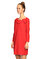 Paule Ka Yakası Fiyonk Detaylı Mini Kırmızı Elbise #3