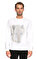 St. Nian Baskı Desen Beyaz Sweatshirt #3