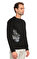 St. Nian Baskı Desen Siyah Sweatshirt #4