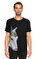 St. Nian Baskı Desen Siyah T-Shirt #1
