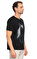St. Nian Baskı Desen Siyah T-Shirt #4