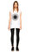 E.Vil Baskı Desen Kolsuz Arkası Delikli Beyaz T-Shirt #2
