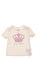 Juicy Couture Baskılı Zarf Yakalı Krem T-Shirt #1