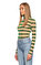 Fornarina Jeans Çizgili Boğazlı Çıtçıtlı Yeşil Altın Rengi T-Shirt #4
