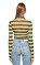 Fornarina Jeans Çizgili Boğazlı Çıtçıtlı Yeşil Altın Rengi T-Shirt #5