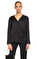 Full Figure Kruvaze Siyah Bluz #1