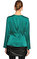 Full Figure Kruvaze İpek Yeşil Bluz #5