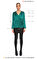Full Figure Kruvaze İpek Yeşil Bluz #7