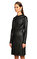 Arzu Kaprol Deri İşleme Detaylı Siyah Elbise #3