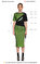 DB Deniz Berdan Neon File Detaylı Yeşil Elbise #6