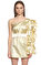 Recep Demiray Fırfır Detaylı Tek Kollu Mini Altın Rengi Elbise #3
