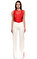 MSGM Geniş Kesim Beyaz Kırmızı Pantolon #2