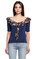 Just Cavalli Yakası Desenli Lacivert T-Shirt #3