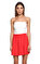 Theory Straplez Kırmızı Beyaz Elbise #2