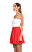 Theory Straplez Kırmızı Beyaz Elbise #3
