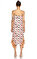 Kenzo Çiçek Desenli Midi Pembe Turuncu Elbise #4