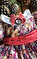 La Pomme Bordo Çiçekli İpek Kuşaklı Kabarık Elbise 2-3 Yaş #2
