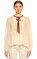 ivory Macrame Lace Chiffon Blouse Bluz #1