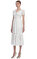 ivory Cotton Lace Diamante Trim Midi Elbise #2