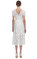 ivory Cotton Lace Diamante Trim Midi Elbise #3