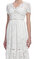 ivory Cotton Lace Diamante Trim Midi Elbise #4