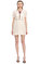 ivory Macrame Lace Chiffon Mini Elbise #1