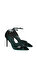 Black Suede Yeşil Topuklu Ayakkabı #4