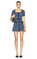 Textured Denim Short Sleeve Mini Elbise #1