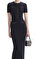 Navy Embellished Knit Midi Etek #4