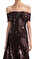 Brown Sequin Off Shoulder Midi Elbise #4