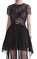 Black Dot Mesh Mini Elbise #4
