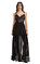 Black Dot Mesh Tiered Maxi Elbise #1