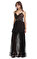 Black Dot Mesh Tiered Maxi Elbise #2