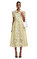 Yellow Lace Collared Midi Elbise #1