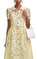 Yellow Lace Collared Midi Elbise #4