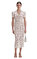 Cream Fine Lace Pearl Midi Elbise #1