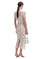Cream Fine Lace Pearl Midi Elbise #3