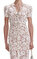 Cream Fine Lace Pearl Midi Elbise #4