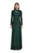 Green Rhinestone Mesh Cut Out Maxi Elbise #1