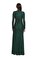 Green Rhinestone Mesh Cut Out Maxi Elbise #4