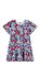Çiçek Baskılı Kısa Kollu Pamuklu Çocuk Elbise #1
