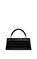 Siyah Danna Üstten Tutmalı Vegan Deri El Çantası #1