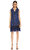 Elie Tahari V Yaka Mini Lacivert - Mor Elbise