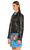 Gucci İşleme Detaylı Siyah Deri Ceket